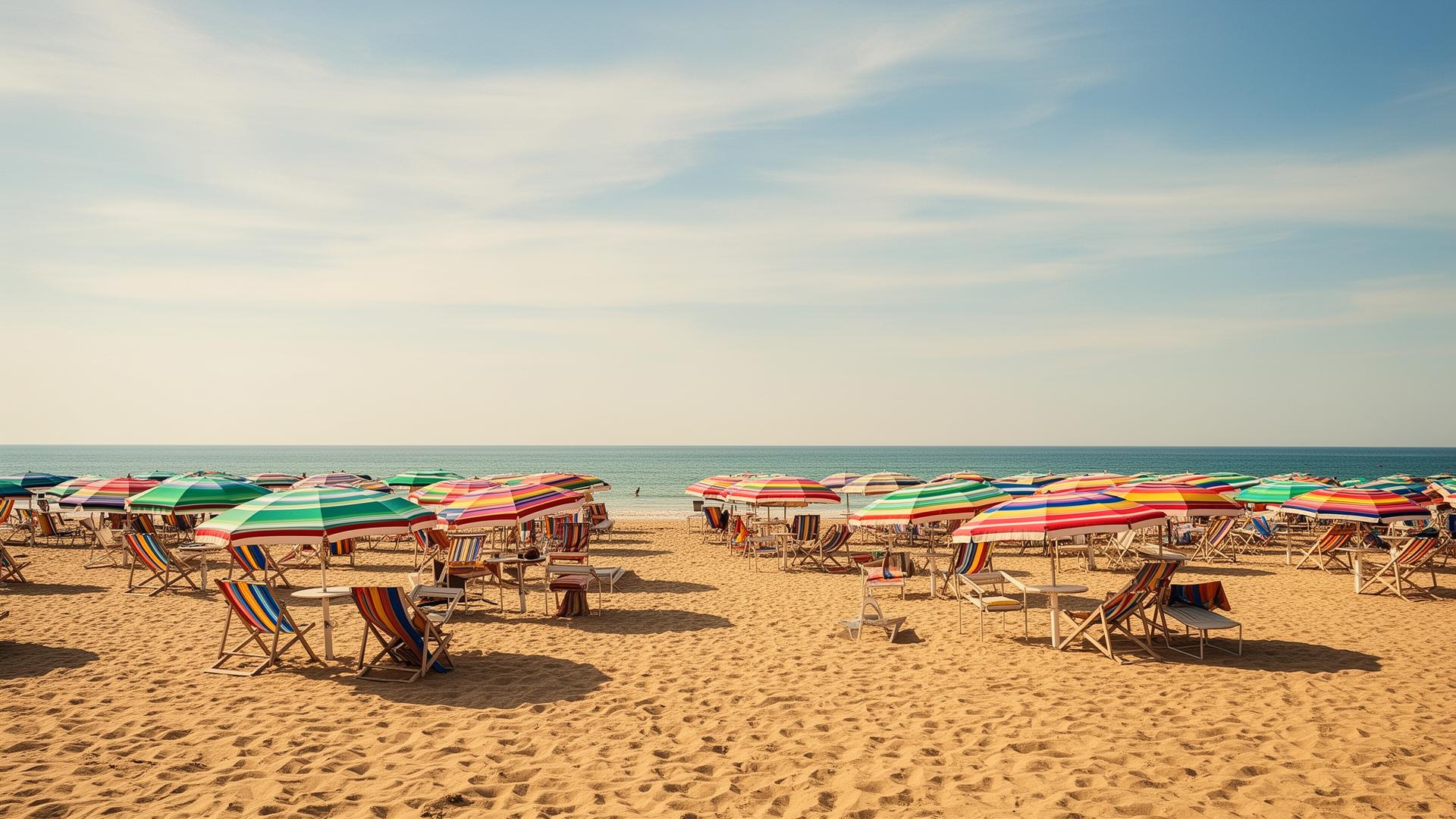 Plage de Deauville et ses iconiques parasols